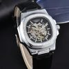 Skeleton Automatic Leather Watch