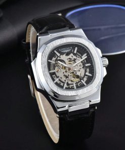 Skeleton Automatic Leather Watch